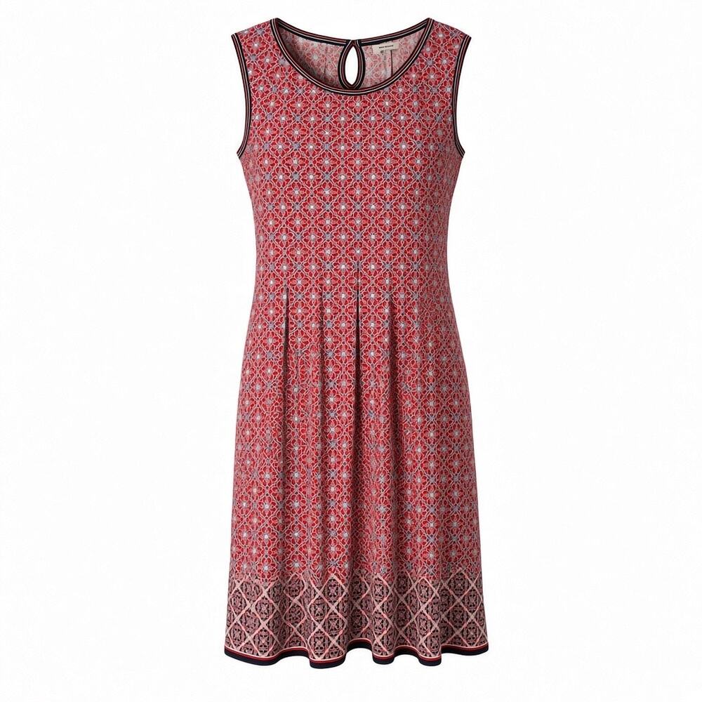 Max Studio Red Geometric Print Fit & Flare Dress XL